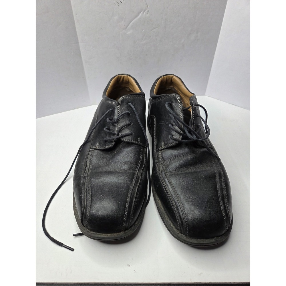 Dockers ProStyle Mens 10.5W Black Leather Bicycle‎ Toe Oxford Shoes 90-29024